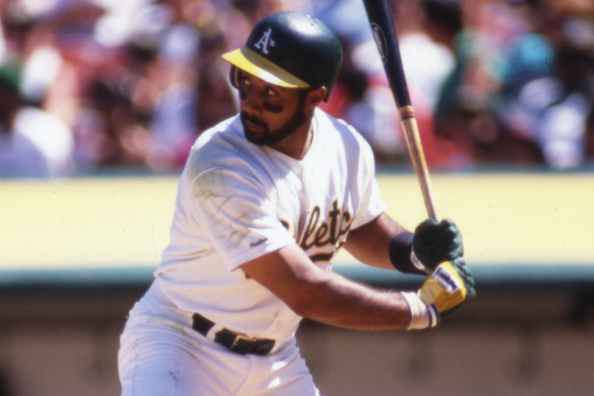 Harold Baines bats for Athletics